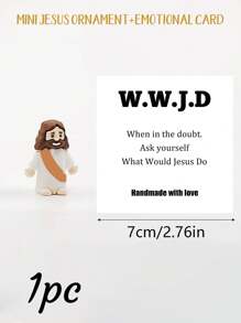5/1 PVC Siliconen Materiaal Mini Jezus Beeld Paasdecoratie Ornament, Emotionele Ondersteuning, Emotionele Aanmoediging Cadeau Zak Knuffel Kaart, Een Beetje Dichtbij Van Mij Naar Jou, Gevuld Met Heel Veel Liefde En Dikke Knuffels Ook! Hou Heel Veel Van Jou, Jezus Zegen Je