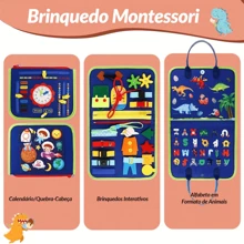 Livro Montessori Sensorial Maleta Educativa Brinquedo para Crianças