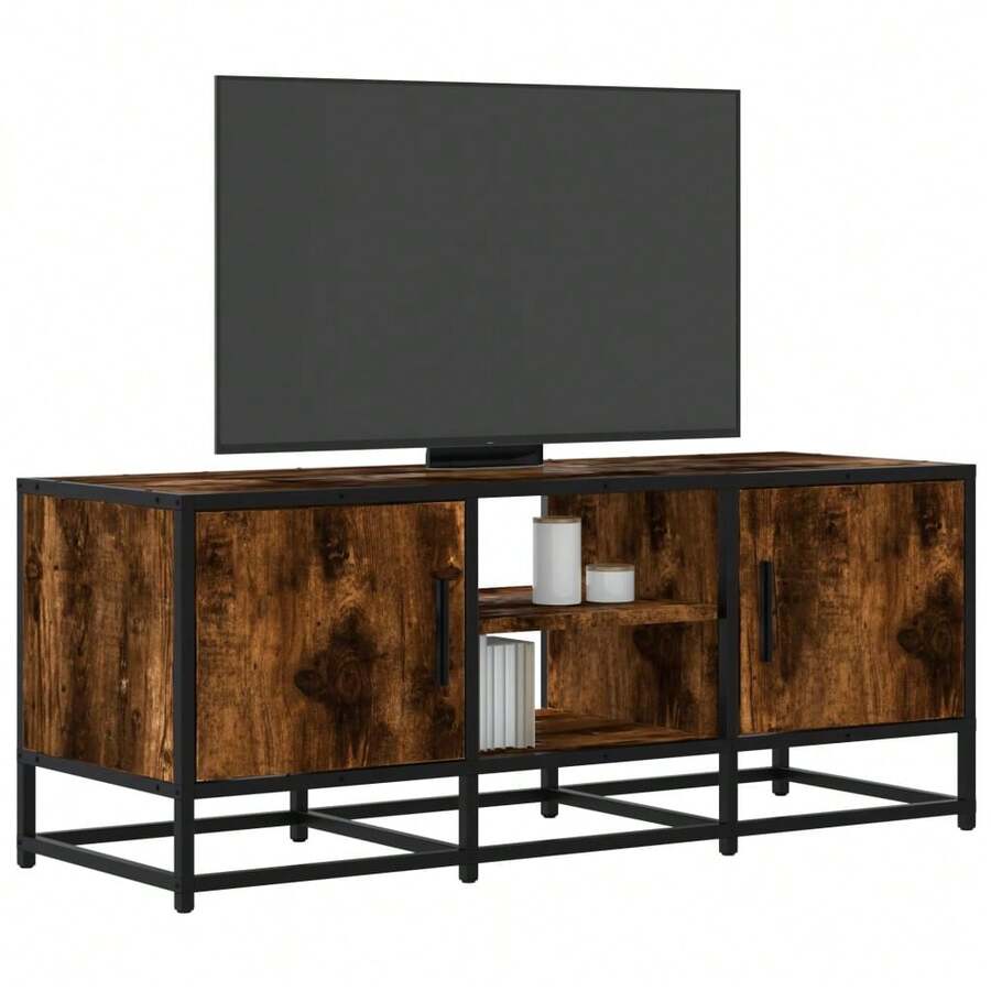 Meuble  bois fumé 100x35x41 cm bois d'ingénierie et métal