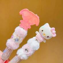 Sanrio Neutral Pen: Hello Kitty Cartoon Crystal Rhinestone Ball Pen, My Melody Cute Plush Sparkling Automatic Pencil, Kuromi Fantasy Anime Theme Rotary Pen, Pochacco 0.5mm Planner Pen, Cinnamoroll Kawaii Writing Pen, Rollerball Pens, School Stationery Essential