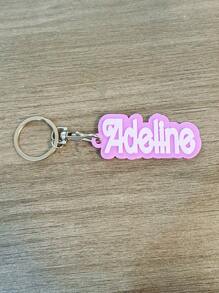 1pc Customizable Pink Acrylic Name Keychain, Double-Layer Personalized Letter Keychain With Multiple Fonts, Cute Pendant Keychain Customization Gift, Back To School Gift, Birthday, Romantic Valentine's Day Holiday Customization Gift