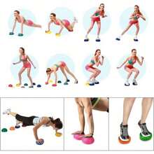 1PC PVC Yoga Fitness Half Balls Inflatable Foot Massagers For Plantar Fasciitis Mini Balance Ball For Body Training Muscle Relaxation - Multicolor - View 10