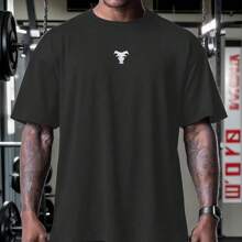 VitaFith New Bull Print Casual Sports Fitness American Style Men T-Shirt, Fashionable Sports & Fitness, Versatile Casual Daily Wear, Lightweight