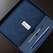 Personalized Leather Notebook With Name, Custom Leather Journal Set, Personalized A5 Vegan Leather Notebook, Initials Notebook Gift, Mother's Day Gift, Father's Day Gift, Gift For Teacher, Multi-Functional Back To School, Multi-Functional, Ornamental, Reusable, Modern, Colorful, Cute, Vintage, Cartoon, Kawaii, Custom, Personalized, Unique, Customized, Workers, Clients, Students, For Business/Work/Office, For School,School Supplies,Back To School,For Office,For School,For Classroom,For Teacher Gifts,For University,For Colleague,For Dorm Rooms,For Teacher,For Boys And Girls,For Teenagers,Junior High School Students,Middle School Students,High School Senior High School Students,College Students,University Students,Freshman,Sophomore,Underclassmen - Multicolor - View 5