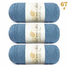 Set de 3 ovillos de hilo 100% acrílico suave y cómodo de 5 hebras [1 paquete de 570g/3 ovillos] adecuado para tejer a crochet mantas DIY, ropa, bolsos, pantuflas y otras manualidades