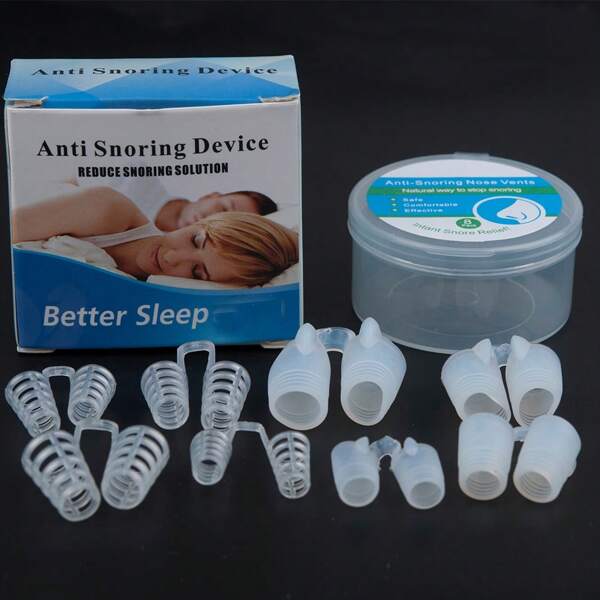 4pcs/8pcs Anti-Snore Nose Clip, Sleep Breathing Aid Device For Men & Women
