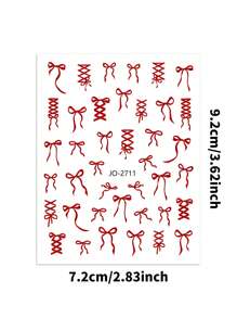 6 蝴蝶结指甲贴，情人节蝴蝶结粉色红色黑色指甲贴，黑色五款热销产品指甲贴花 - 彩色 - 查看 7