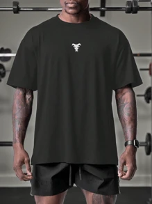 VitaFith New Bull Print Casual Sports Fitness American Style Men T-Shirt, Fashionable Sports & Fitness, Versatile Casual Daily Wear, Lightweight