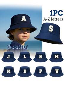 1pc Children's 26-Letter Bucket Hat, Fashionable And Versatile Outdoor Sun Hat, Suitable For Daily Outing In Spring And Summer, Suitable As A Gift