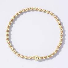 1 件时尚奢华金色铜珠和彩色玻璃珠弹性手链，男女通用珠宝 - 彩色 - 查看 18