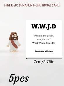 5/1 PVC Siliconen Materiaal Mini Jezus Beeld Paasdecoratie Ornament, Emotionele Ondersteuning, Emotionele Aanmoediging Cadeau Zak Knuffel Kaart, Een Beetje Dichtbij Van Mij Naar Jou, Gevuld Met Heel Veel Liefde En Dikke Knuffels Ook! Hou Heel Veel Van Jou, Jezus Zegen Je