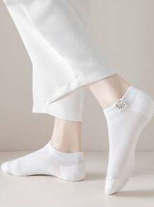 6 双休闲简约纯色隐形乐福鞋袜子 - 彩色 - 查看 2