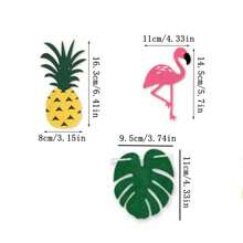 1pc Hawaiian Tropical Flamingo Summer Party Decor Banner Garland Bunting Tropical Jungle Banners Happy Birthday Decoration - Multicolor - View 3