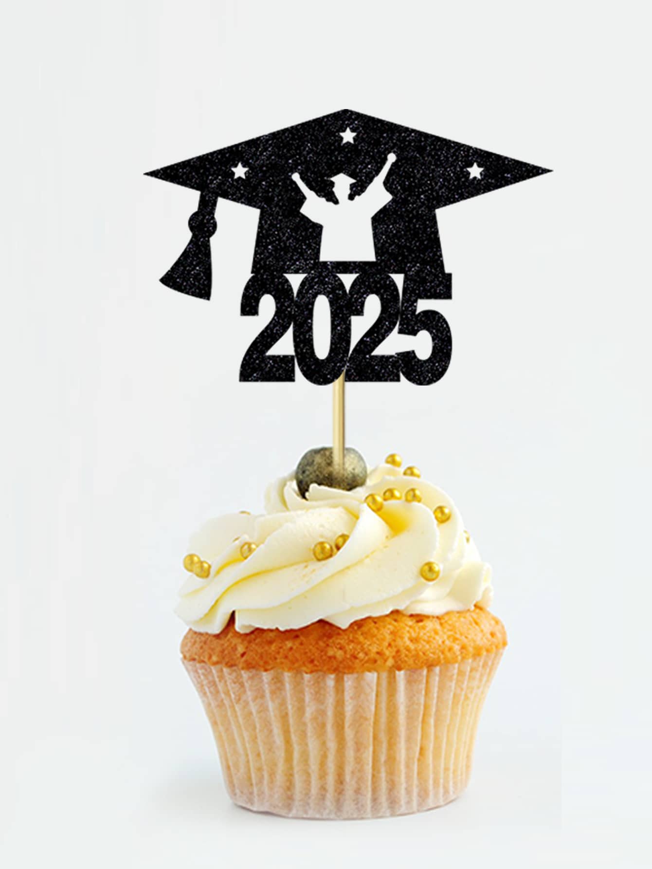 1Pc Class Of 2025 Cake Topper Blue Glitter Graduation Cake Topper 2025 Graduation Cake Decorations For 2025 Congrats Grad Party Decorations