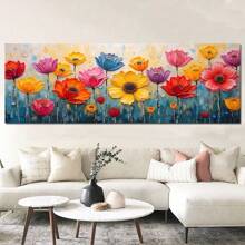 1pc Colorful Flower Botanical Posters , Modern Wall Arts , 3D Canvas Painting, Wall Art Pictures For Living Room For Bedroom Office Decor Unframed 50x150cm/19.68x59.05inch