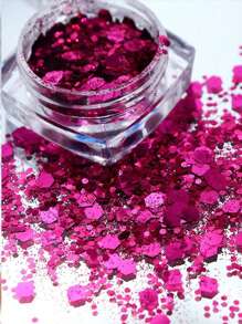 6 Pieces/Set Holographic 3D Sequins Nail Glitter Flakes Mixed Mirror Hexagon Spangles Paillette Nail Art Decorations Manicureon