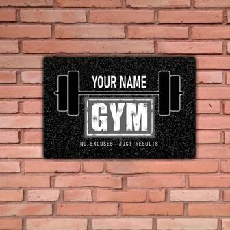 6 X 12 Inch Customizable Metal Gym Sign - Motivational Text, Perfect For Home Gym Decor And Wall Art, Suitable For Room Decoration