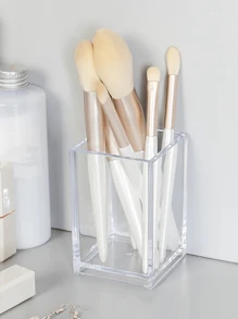 1 Soporte transparente de acrílico para brochas de maquillaje, cubo de almacenamiento creativo para brochas, caja de almacenamiento de plástico pequeña en forma de S, soporte de brochas en forma de diamante M, soporte de brochas en forma de diamante L3, caja de almacenamiento de cosméticos, para lápiz de labios, lápiz de cejas, brochas, papelería, decoración de escritorio, organizador de maquillaje, estuche de lápices con diseño de , caja de almacenamiento de brochas de maquillaje, para vacaciones en la playa, colección para baño, colección para dormitorio, gran capacidad