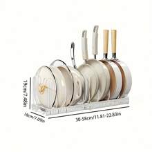1 pièce Étagère de rangement et d'égouttage de cuisine style japonais simple, pour couvercles de casseroles, planches à découper et poêles