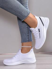 Women's Summer Breathable Mesh Sneakers, Anti-Slip Soft Sole Comfortable Athletic Walking Shoes, Lightweight Running Shoes, Versatile For Spring And Autumn