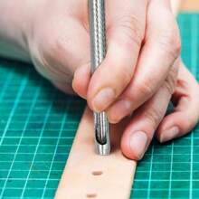 Juego de 4 perforadores de agujeros para cinturones (2.5 mm + 3 mm + 3.5 mm + 4 mm) Kit de perforadores de agujeros redondos para, correas de reloj, bolsas de cinturón, herramientas manuales galvanizadas multiusos para bricolaje