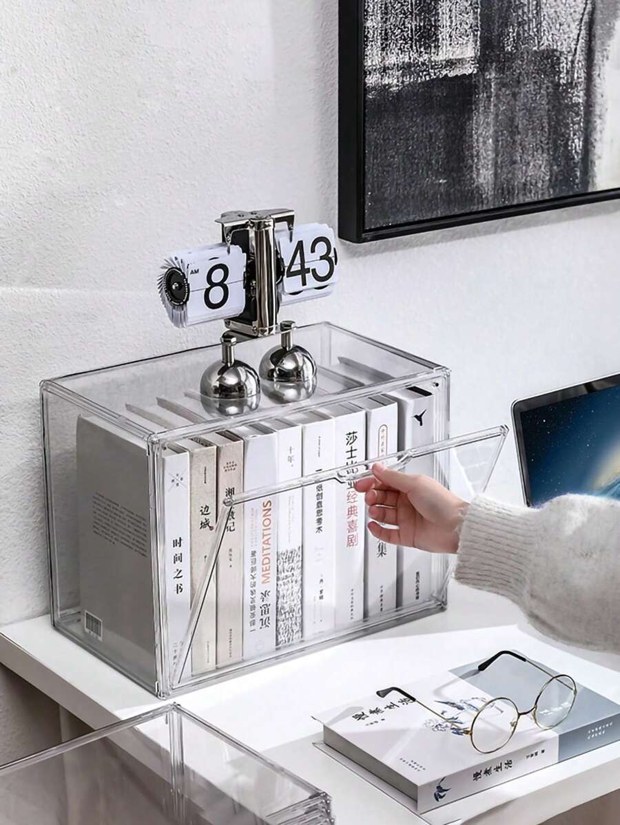 1PC Versatile Clear Acrylic Storage Box - Dustproof Display Case For Models, Tools & Books | Transparent Organizer Container - Clear - View 1