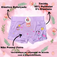 Kit With 06 Boxer Briefs For Girls, Printed, Size 02 To 10 Years, Imported - Multicolor - View 2