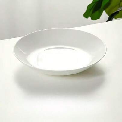 2 件/4 件/8 件，8 英寸白玉瓷盘，陶瓷材质，设计简约，简洁而优雅，造型多样，提升用餐体验，深盘，陶瓷盘，圆盘，餐盘，托盘，居家、酒店、餐厅、食堂必备