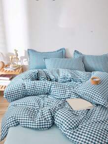3-Piece Soft Brushed Plaid Duvet Cover Set (1*Duvet Cover + 2*Pillowcases),Comfortable And Skin-Friendly,Suitable For Bedroom, Guest Room, Can Be Given As A Gift