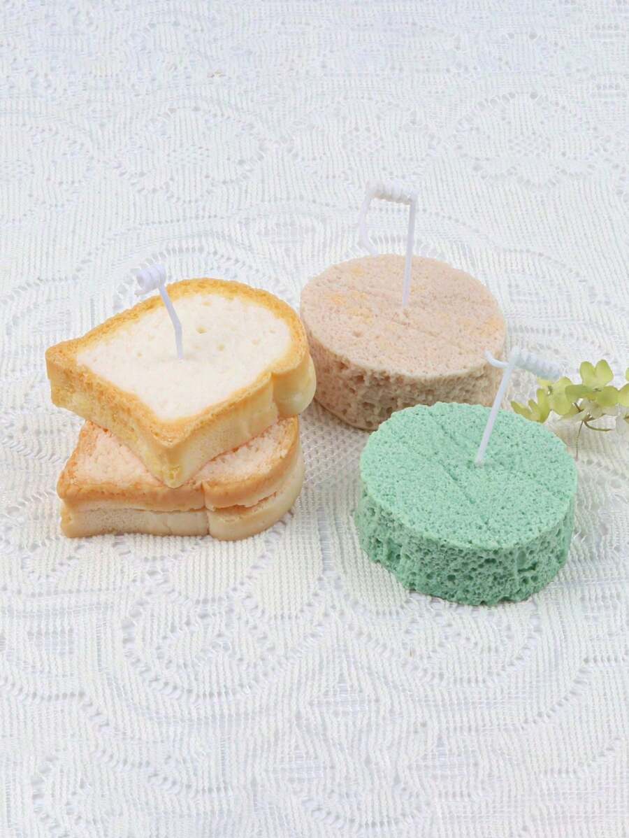 Food Bread Slice Silicone Candle Mold - White - View 1