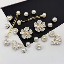 20pcs Shoe Decorations, Detachable Rhinestone Bear Bow, Snowflower, Garden, Beach Shoe Chains, Perfect Holiday Gift