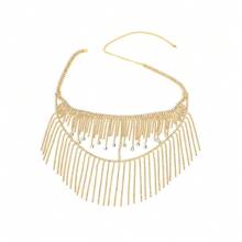 1pc Elegant Tassel Rhinestone Face Mask, Fashion Rhinestone Face Veil Headdress For Halloween Costume Party - A - View 4