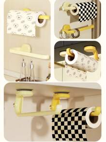 Paper Towel Holder - Suction Cup No-Drill Cabinet Paper Hanging Rack, Paper Roll Holder, Upgraded Kitchen Roll Dispenser - Multicolor - View 9