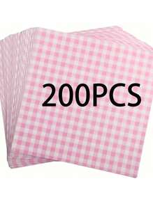 100 件粉色蜡纸内衬，适用于食物篮、三明治、汉堡、网格熟食包装、汉堡盒、便当盒、蛋糕的防油纸