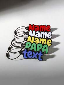 1 pezzo Portachiavi personalizzato in acciaio inossidabile con nome 3D stampato, portachiavi con marchio nome 3D, pendenti per zaini scolastici per bambini, portachiavi anti-smarrimento per bambini, portachiavi con nome proprietario per bambini, accessori per raduni familiari per prevenire la perdita delle chiavi, accessori alla moda per l'autunno, accessori di abbigliamento, portachiavi e accessori personalizzati - Colori personalizzati - Visualizzare 5