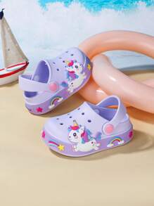 1 Pair Baby Horse Pattern Breathable Non-Slip Slip-On Beach Sandals, Slippers