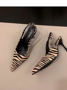 Sandali con tacco alto da donna con stampa leopardata, per la primavera-estate 2025, cinturino sottile con tacco a spillo, eleganti e sensuali