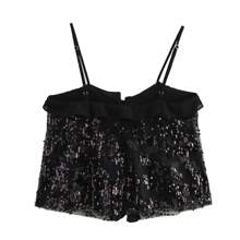 ZEVITY Women's Fashionable Sequin Patchwork Camisole Top For Summer
