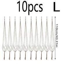 5pcs/10pcs Plant Hanging Hooks, Tassel Plant Hanging Hooks For Hanging Indoor Plant Pots, Plant Bracket Baskets With Jute Ropes, Suitable For Indoor & Outdoor Garden Home Decor - Natural Color - View 10