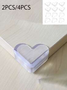 2/4/6/10 pezzi di angoli protettivi in PVC per tavoli, a forma di cuore, trasparenti, di sicurezza anti-collisione, adatti per mobili, tavolini, protezione anti-collisione per vetri