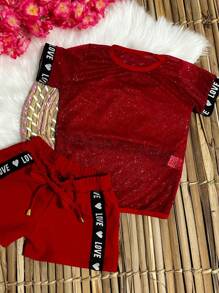 Toddler Girl Two-piece Outfits - 紅色 - 查看 11