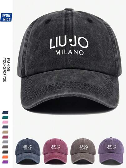 1 pezzo Cappellino Vintage Trucker "LiUo Jo Milano" - Berretto da baseball casual urbano unisex, disegno vintage regolabile traspirante per uomo e donna, comfort in tutte le stagioni, molteplici opzioni di colore e taglia (Collezione Primavera 2025)