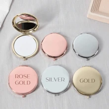 Custom Engraved Compact Mirror - Elegant Stainless Steel, Personalized Pocket Makeup Mirror With Magnification - Perfect Bridesmaid Or Christmas Gift Multi-Functional, Ornamental, Engraved, Letter Exquisite, Stylish, Fashionable, Vintage, Contracted Unique, Customized, Girls Gift, Personalized Gifts For Women Ideal Gifts For Her Children, Family, Friends, Her, Grandparents Birthday Graduation