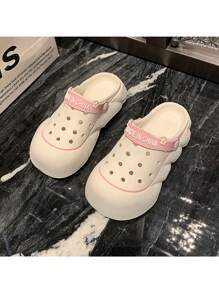 Women's EVA Lightweight Hollow Sandals, Soft & Elastic Color Block Design, Very Suitable For Summer Outings And Casual Fashion - Pink - View 2