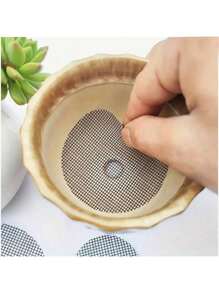 20pcs/50pcs Flowerpot Holes Net Pad, Round Drainage Hole Mesh Screen, Prevent Soil Erosion And Plant Drainage, Bonsai Flower Pot Bottom Grid Pad - Multicolor - View 4