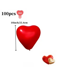 10/30/50/100/150/200 个心形气球，10 英寸/25 厘米乳胶心形气球，适用于婚礼、节日、家居装饰、派对装饰 - 彩色 - 查看 9