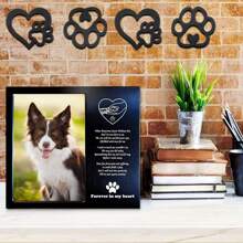 4 piezas de decoración de pared de madera vintage con huella de pata de perro y corazón, arte de pared con huella de pata de perro, decoración de retrato interior, regalo perfecto para mamás de perros - para fiestas del Día de la Madre, decoraciones de primavera de graduación, regalos para amantes de los perros en días festivos, decoración de habitaciones, decoración de jardín, decoración de bodas, decoración del hogar
