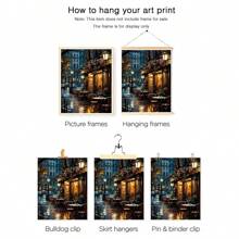 3pcs/Set Unframe Cafe After The Rain, A Couple Walking In The Rain, Old Tram On The Streets Of London At Night Black And White Canvas Print Artwork, Can Be Decorated In The Living Room, Bedroom, Office, Posters, Wall Art, Room Decoration Stuff,Modern, Travel,Botanical Gifts Birthday Graduation