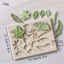 1pc Nature-Inspired Green Leaf, Rose Leaf, Elm Leaf, Turtle Back Leaf Silicone Cake Chocolate Mold, High-Quality Silicone Mold For Fondant, And Durable Kitchen Silicone Mold, Suitable For Various Holiday Cake Decorations - Forest Green Leaf Silicone Mold - View 15