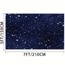 1 件外太空星空派对装饰摄影背景，星空派对装饰旗帜由涤纶面料制成，有多种尺寸可供选择，适合男孩或女孩的生日派对